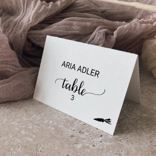 Numéro De Table Simple Black Vegetarian Repas Option Plaque