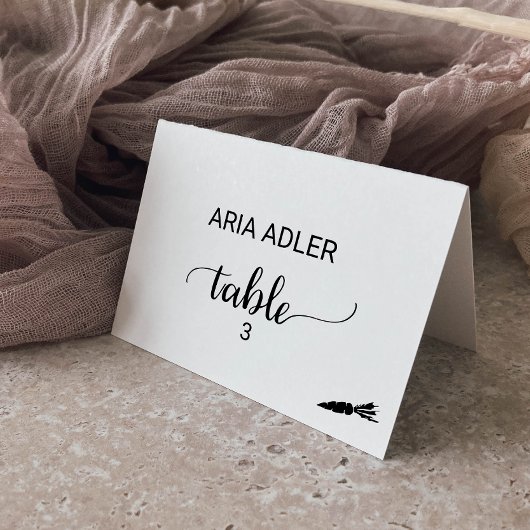 Numéro De Table Simple Black Vegetarian Repas Option Plaque