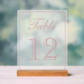 Numéro de table simple Bleu élégant (Neutre)