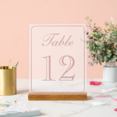 Numéro de table simple Bleu élégant (Mariage)