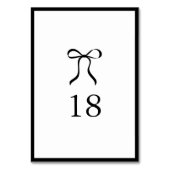 Numéro De Table Simple Bow Mariage Classique (Dos)