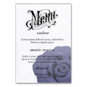 Numéro De Table Simple Charme Mariage bleu violet Menu+Carte Table (Dos)