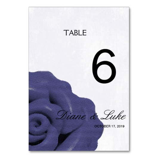 Numéro De Table Simple Charme Mariage bleu violet Menu+Carte Table (Par défaut)
