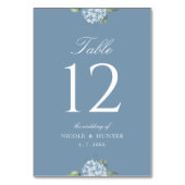 Numéro De Table Simple Dusty Blue Hydrangea Wedding Table Number (Dos)