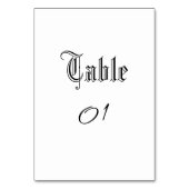Numéro De Table Simple écriture rustique Mariage gothique noir (Par défaut)