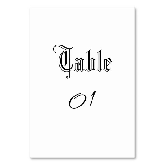 Numéro De Table Simple écriture rustique Mariage gothique noir (Par défaut)