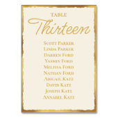 Numéro De Table Simple Elegance Ecru Gold Arête de siège graphique (Dos)