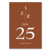 Numéro De Table Simple Elegance Feuille Monogram Mariage chic (Par défaut)