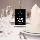 Numéro De Table Simple Elegance Feuille Monogram Mariage chic