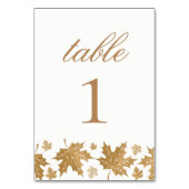 Numéro De Table Simple Élégant Automne Feuilles Dorées Mariage Per (Par défaut)