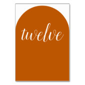 Numéro De Table Simple Elégant Burnt Orange Arrondi (Dos)