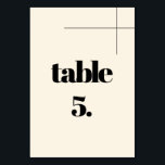 Numéro De Table Simple, élégant et chic mariage crème<br><div class="desc">Minimaliste mais frappant : adoptez ce design typographique légèrement rétro pour votre papeterie mariage,  avec une couleur crème élégante. Texte,  couleurs et arrière - plans entièrement personnalisables.</div>