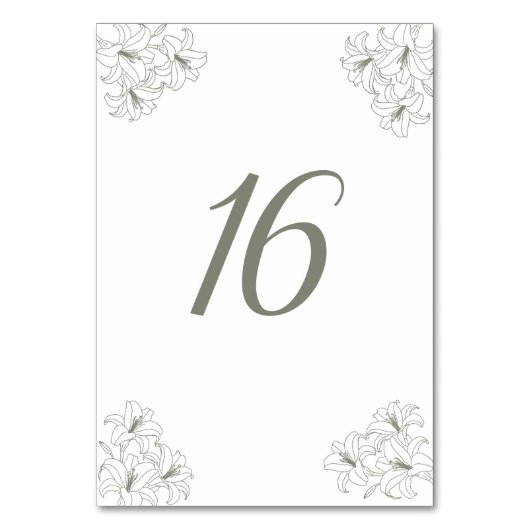 Numéro De Table Simple Élégant Fleurs Coins Mariage (Par défaut)