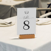 Numéro De Table Simple Elégant Mariage Floral Crest