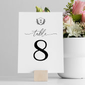 Numéro De Table Simple Elégant Mariage Floral Crest
