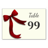 Numéro De Table Simple Elegant Minimalist Red Bow (Devant)