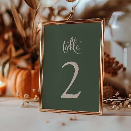 Numéro De Table Simple Elegant Sage Taupe Fall Boho Mariage