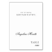 Numéro De Table Simple Élégant Script Black & White Place Card (Par défaut)