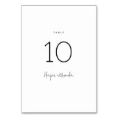 Numéro De Table Simple Élégant Script Classique Mariage Noir Blanc (Par défaut)