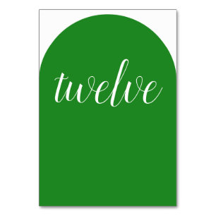 Numéro De Table Simple Elégante Forêt verte arrondie