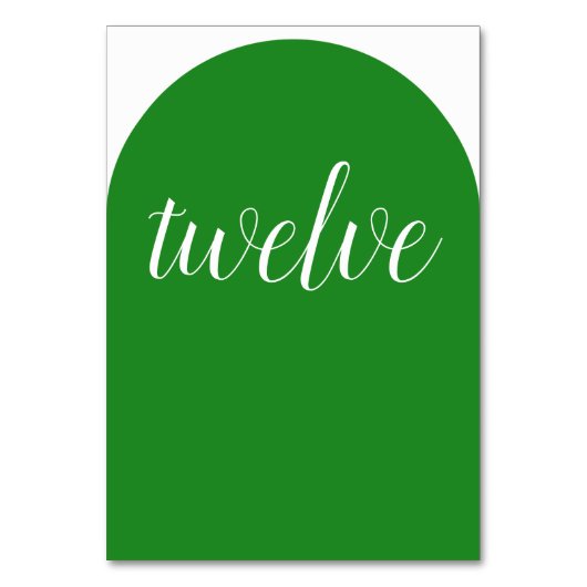 Numéro De Table Simple Elégante Forêt verte arrondie (Par défaut)