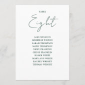 Numéro de table simple Emerald Green Seating Chart (Dos)