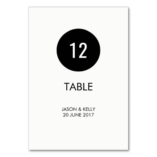 Numéro de table simple en cercle monochrome mariag (Par défaut)