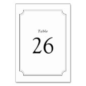 Numéro de table simple en noir et blanc du mariage (Dos)