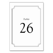 Numéro de table simple en noir et blanc du mariage (Par défaut)