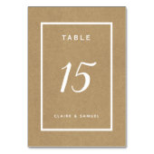 Numéro De Table Simple Faux Rustique Mariage Kraft (Par défaut)