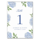 Numéro De Table Simple Fleur de Mariage d'Hortensia Bleu (Par défaut)