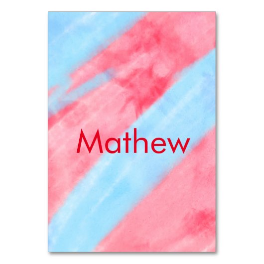 Numéro De Table simple initial letter mongram add your name red b (Dos)