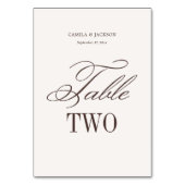 Numéro De Table Simple Ivory and Espresso Brown Wedding  (Par défaut)