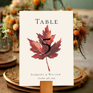 Numéro De Table Simple Mariage à feutre de chute minimale