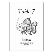 Numéro De Table Simple mariage d'animal de compagnie noir et blanc (Dos)