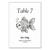 Numéro De Table Simple mariage d'animal de compagnie noir et blanc (Dos)
