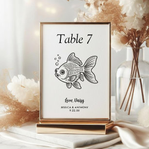 Numéro De Table Simple mariage d'animal de compagnie noir et blanc