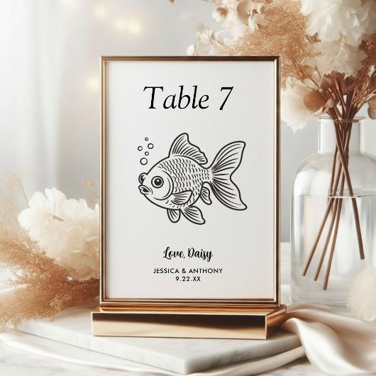 Numéro De Table Simple mariage d'animal de compagnie noir et blanc