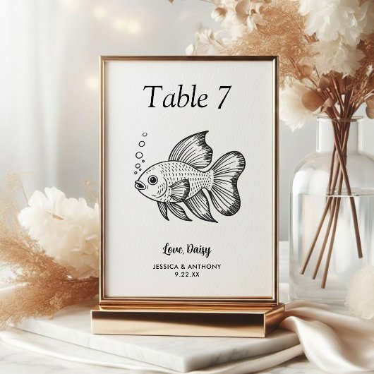 Numéro De Table Simple mariage d'animal de compagnie noir et blanc