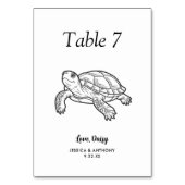 Numéro De Table Simple mariage d'animal de compagnie noir et blanc (Dos)