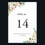 Numéro De Table Simple Mariage de calligraphie florale verte<br><div class="desc">Ce simple numéro de table mariage de calligraphie florale verte est parfait pour un mariage tropical. Le design présente de beaux roses blancs, roses et blush peints à la main et incrustés dans un feuillage vert, une beauté artistique inspirante. Il s'agit d'un numéro de table recto-verso. Ajoutez chaque numéro de...</div>