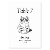Numéro De Table Simple mariage de chat noir et blanc  (Par défaut)
