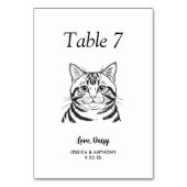 Numéro De Table Simple mariage de chat noir et blanc (Dos)
