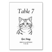 Numéro De Table Simple mariage de chat noir et blanc (Dos)