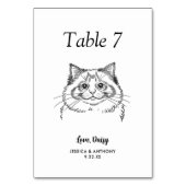 Numéro De Table Simple Mariage de Chat Noir et Blanc (Par défaut)