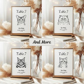 Numéro De Table Simple Mariage de Chat Noir et Blanc