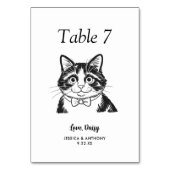 Numéro De Table Simple mariage de chat noir et blanc  (Par défaut)