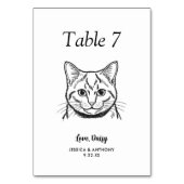 Numéro De Table Simple mariage de chat noir et blanc (Par défaut)