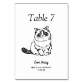 Numéro De Table Simple Mariage de Chat Noir et Blanc  (Par défaut)