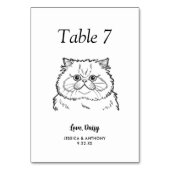 Numéro De Table Simple mariage de chat noir et blanc (Dos)